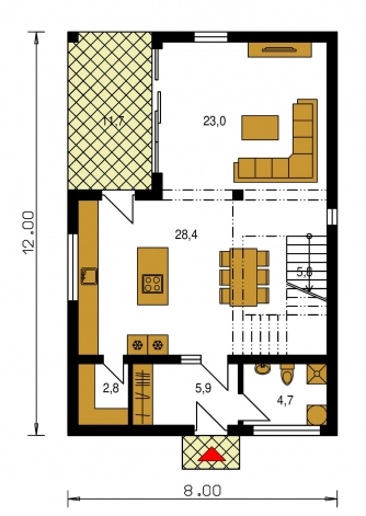 Mirror image | Floor plan of ground floor - ARKADA 14